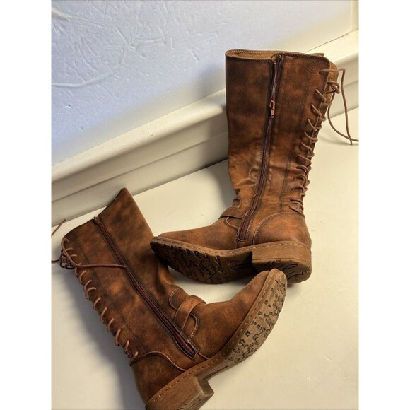 Eurosoft Women's Selden Boots Size 6.5M Brown Corset Lace Tall Boots (ES0007398) - Picture 1 of 9